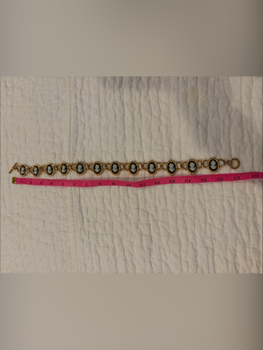 Anne Klein Gold-Tone Black Cameo Link Necklace - Picture 4 of 4